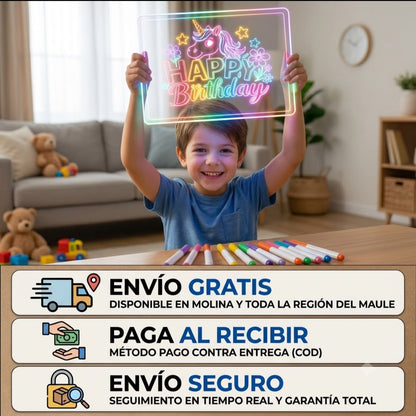 NeonArt Pro - Pizarra Magica 20cm X 30cm Luz Led usb