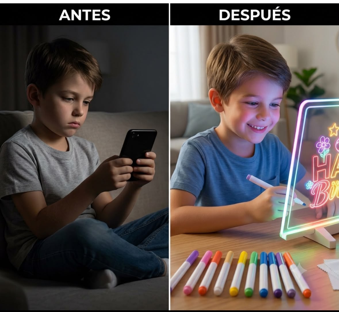 NeonArt Pro - Pizarra Magica 20cm X 30cm Luz Led usb